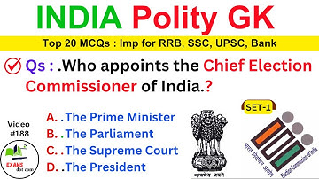 Indian Polity GK I 20 Must-Know Polity MCQs I MCQs voor alle overheidsexamens #politiek #politiek...