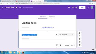 How to add paragraph type question in google form