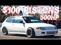 500HP Turbo Civic on 30PSI (D-Series Budget Build) + 800HP Honda vs 850HP Supercar PHOTO FINISH!