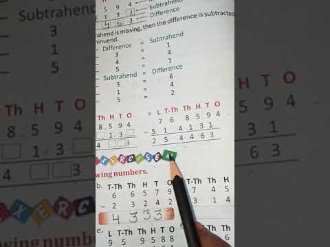 Class 4th,Maths Ex-4.2 {Subtraction with borrowing}