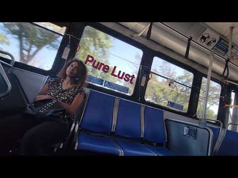 Pretty girl on the bus makes submissive face when she sees BWC bulge