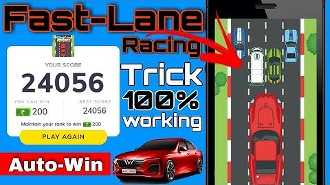 MX Player Fast Lane Racing game hack trick || #maalik. || MX player auto win trick