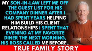 Information My Son-In-Law Left Me Off The Guest List For His Company Dinner His Boss Called Me Before Breakfast. Guide