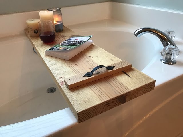 Wooden Bathtub Tray DIY Tutorial - Joyful Derivatives