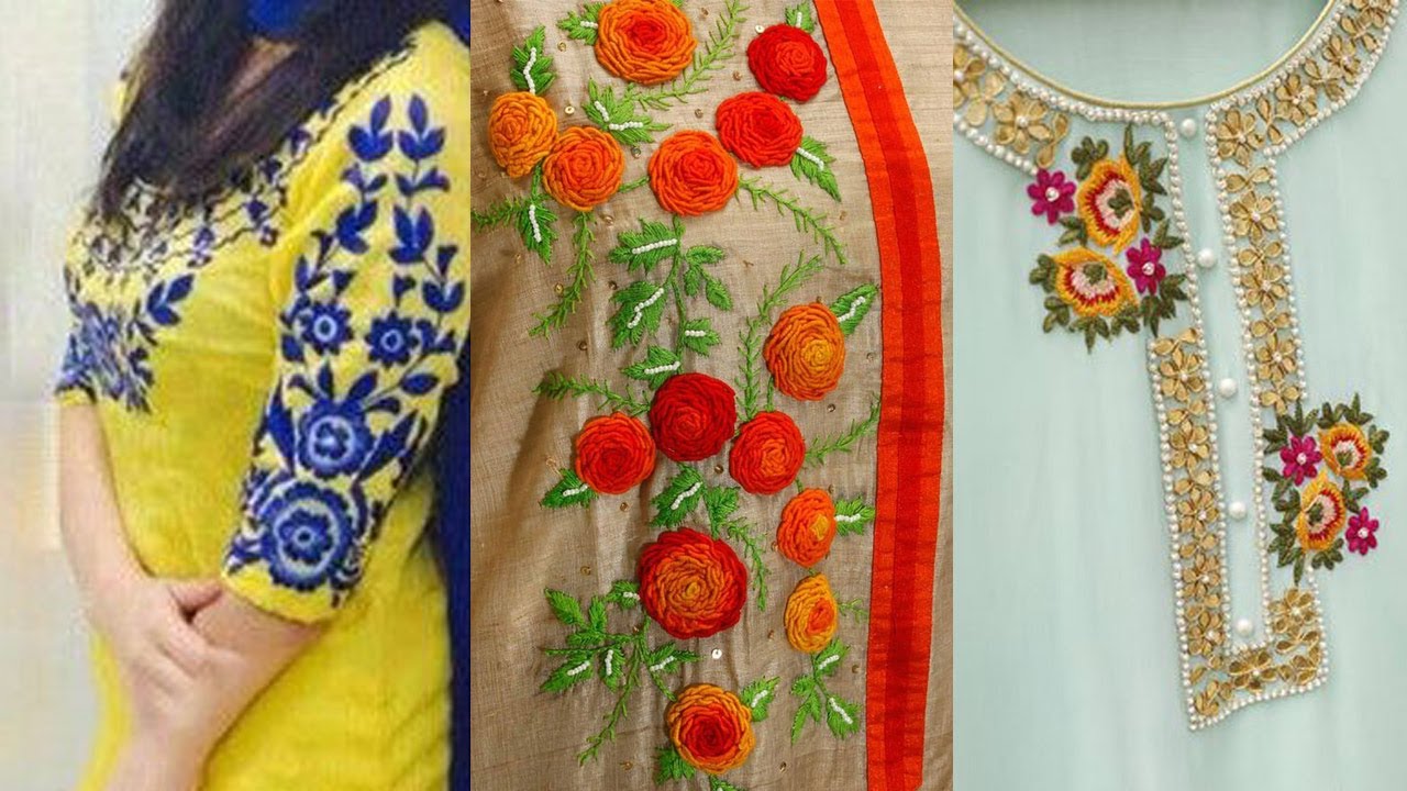 hand embroidery dress design with mirror work Okhai 'Riverside' Pure Cotton Hand Embroidered Mirror Work Dress Okhaistore