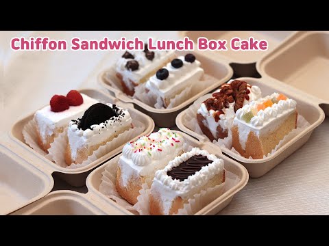 Delicious Chiffon Sandwich Lunch Box Cake Good as a gift  variety of toppings