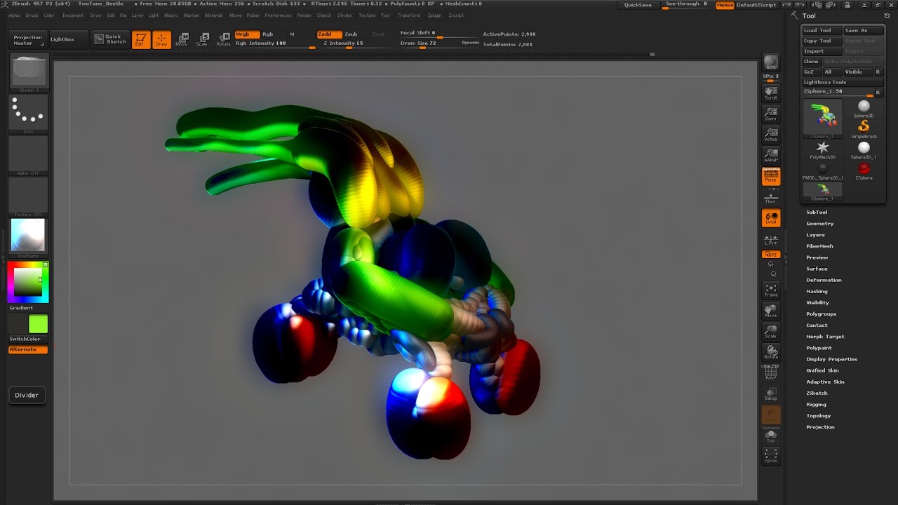 Zbrush4R7 Zsketch Creation