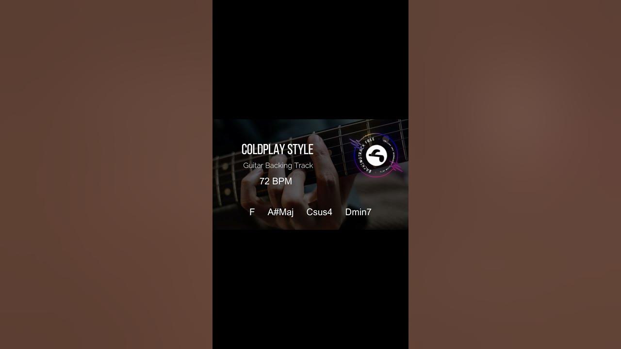 Guitar backingtrack Coldplay style Pop rock 70 bpm in F backingtrack