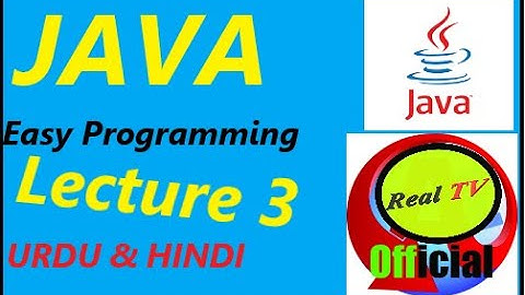 Java lecture 3 Part 2 Hindi & urdu Tutorials | Real Tv Official