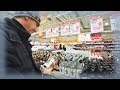 Russia 2018: Shopping in Russian provincial supermarket. Rum variety & prices