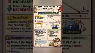 Electron Affinity Easy Trick ⚡ | Trends & Exceptions in 20 sec!