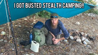 STEALTH CAMPING on a public beach + I GOT BUSTED!!