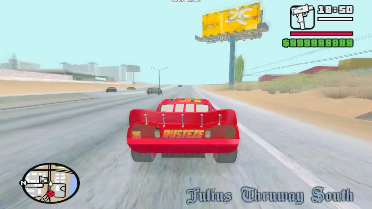 GTA Sa Mcqueen crash Little Rewiew