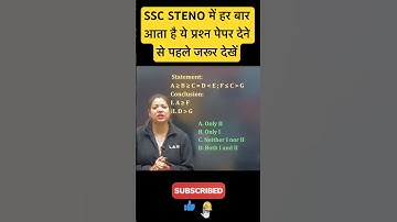 Inequality Reasoning Tricks for SSC STENO 2024 #shorts #ssc #steno #reasoning