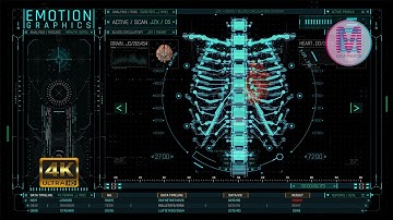 Sci-Fi Futuristic Brain & Heart Medical Screen with Virus Detection