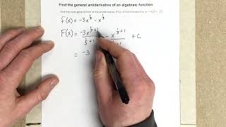 Find the general antiderivative of an algebraic function