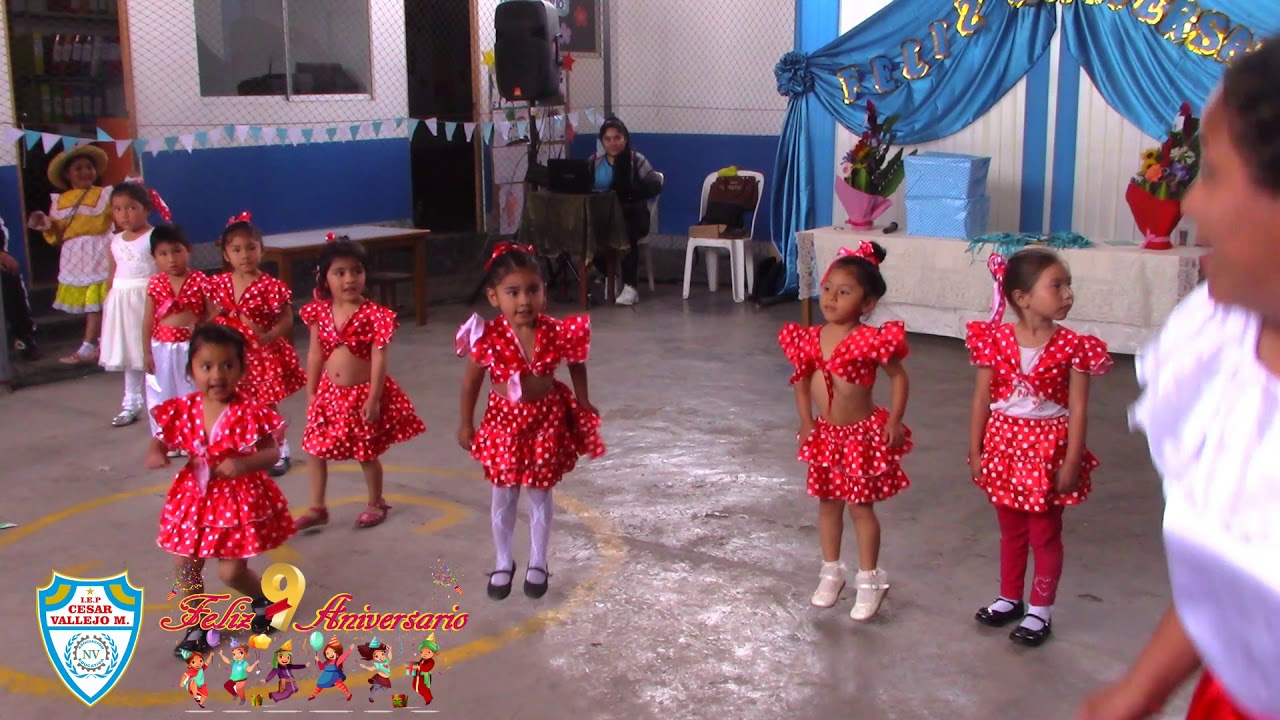 DANZA :FESTEJO INGA  INICIAL 3 AÑOS  - 9 AÑOS DE ANIVERSARIO DE I.E.P. CESAR VALLEJO M.