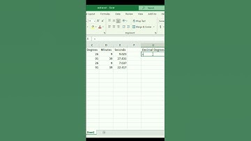 How to convert degree minutes seconds to decimal degrees in excel