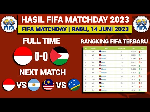 Hasil FIFA MATCHDAY Hari Ini - Indonesia vs Palestina - Ranking FIFA Terbaru 2023