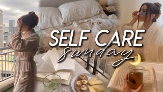 SELF CARE SUNDAY ROUTINE | journaling, grocery shop, meal prep, destressing, & prep for the week!