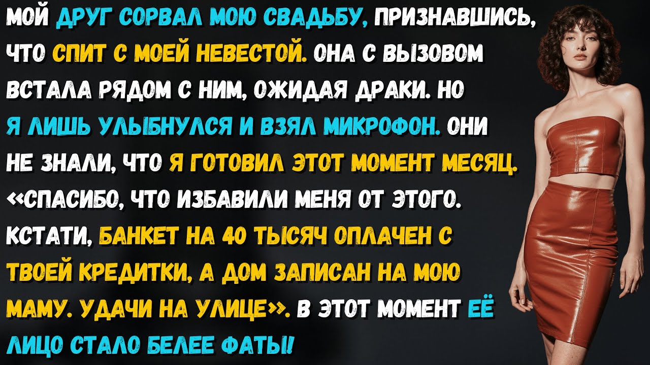 На свадьбе невеста заявила что спала с моим другом. Теперь они живут в машине вдвоём