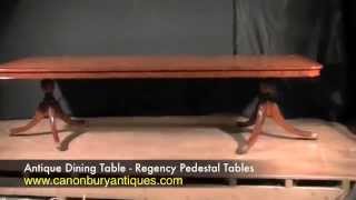 Antique Dining Table - Regency Pedestal Tables