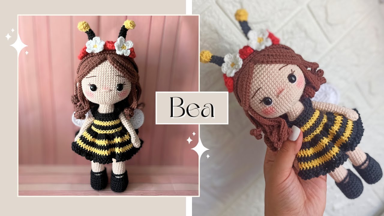 Tutorial muñeca Bea Bee 🐝🌸 | 22 cm de alto | crochet amigurumi paso a paso ✨