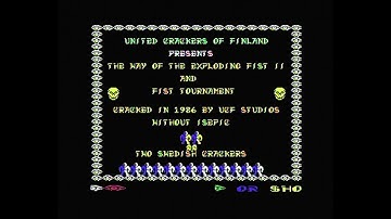 Commodore 64 demo: United Crackers of Finland - Exploding Fist II cracktro (1986)