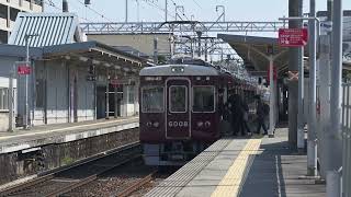 阪急6000系6008F(6008×4R) 普通石橋阪大前行 桜井着発【4K HDR】