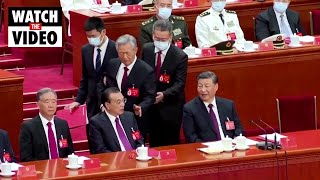 Chinese ex-President escorted out of party congress