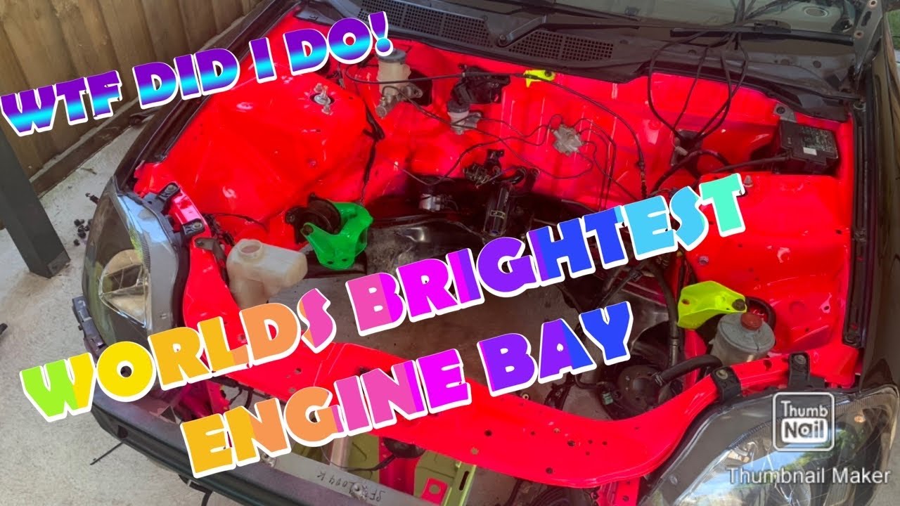 ENGINE BAY PAINT JOB WIRE TUCK EK CIVIC TURBO D16Y BUDGET BUILD Episode