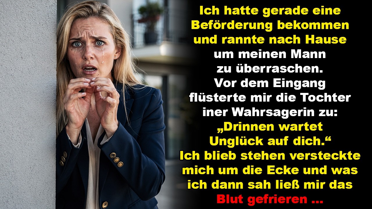 Ich wollte die gute Nachricht sagen, da flüsterte sie: „Geh nicht rein, dich erwartet ein Unglück.“