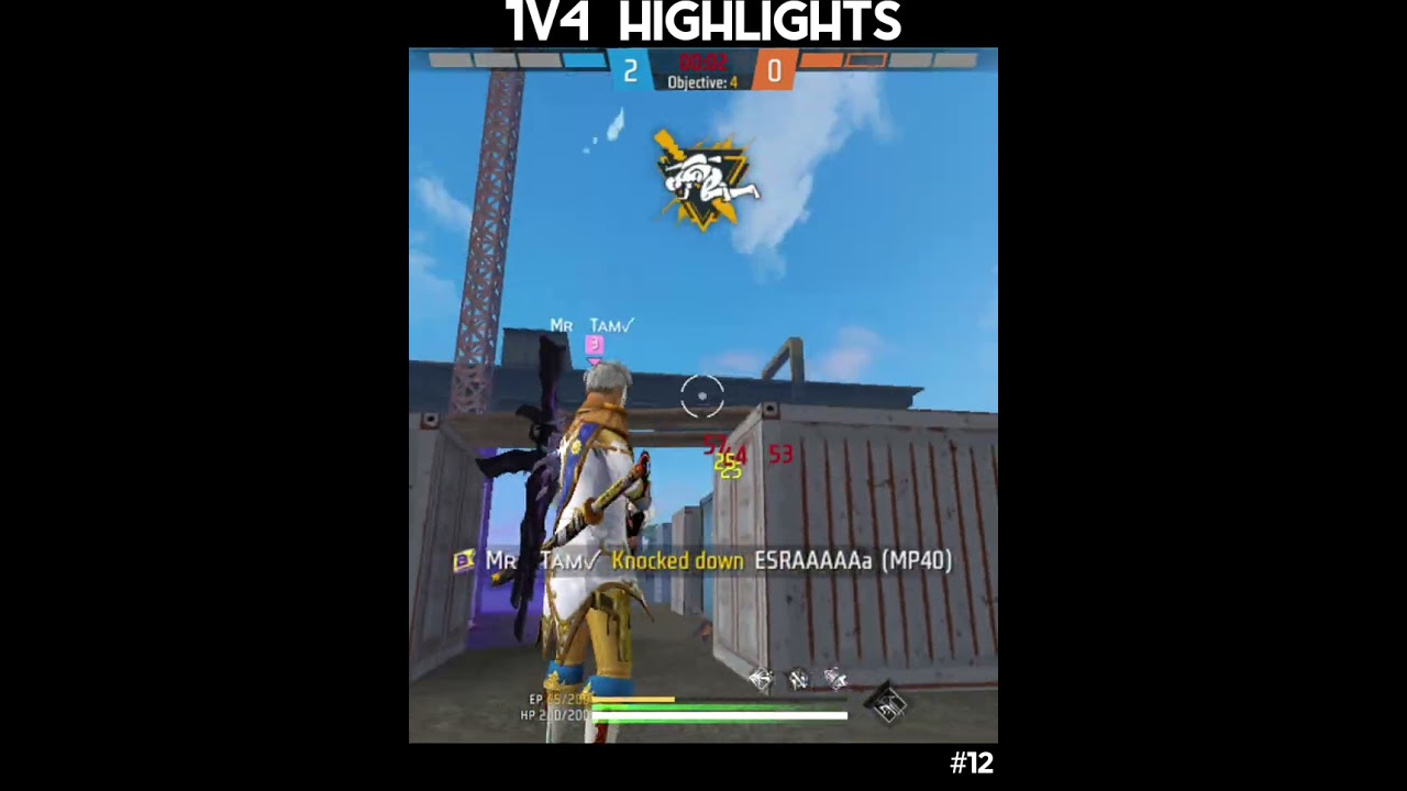 1v4 Highlights⚡| #12 | Free Fire 🔥 | 