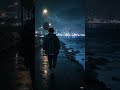 Alone sad boy walking on the ledge of street light sea # sad #ytshorts #silence😔🤗