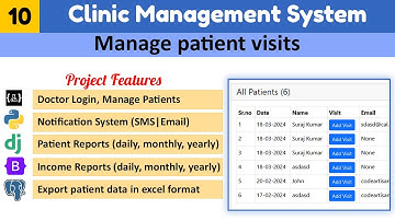 How to manage patient visits||Clinic management system||Django, PostgreSQL & Bootstrap