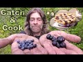 Catch and Cook Wild Blueberry Pie in the Bush