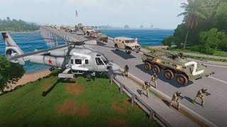 New Anti Tank Missile Javelin Destroyed Bridge with Armored Convoy - Arma 3