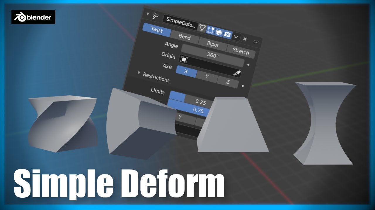 Tous les modifiers de Blender expliqués : Simple Deform 35 - YouTube