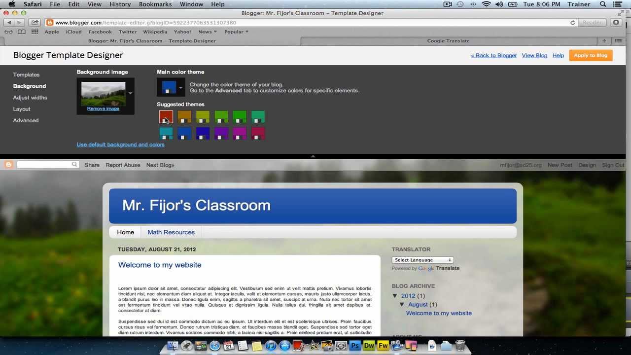 Changing Templates and Backgrounds in Blogger - YouTube
