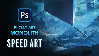 Creating a FLOATING MONOLITH in Photoshop - Sci Fi Speed Art