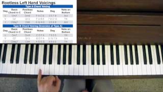 Jazz Piano Chord Voicings  Left Hand Rootless Voicing