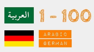 Zahlen von 1 bis 100 auf  - Arabisch - Deutsch