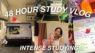 48HR study vlog | midterm szn, study tips, productive