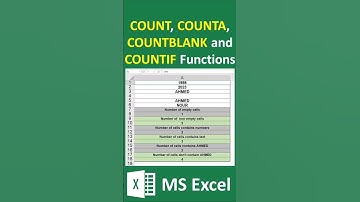 How to use COUNT, COUNTA, COUNTBLANK and COUNTIF Functions