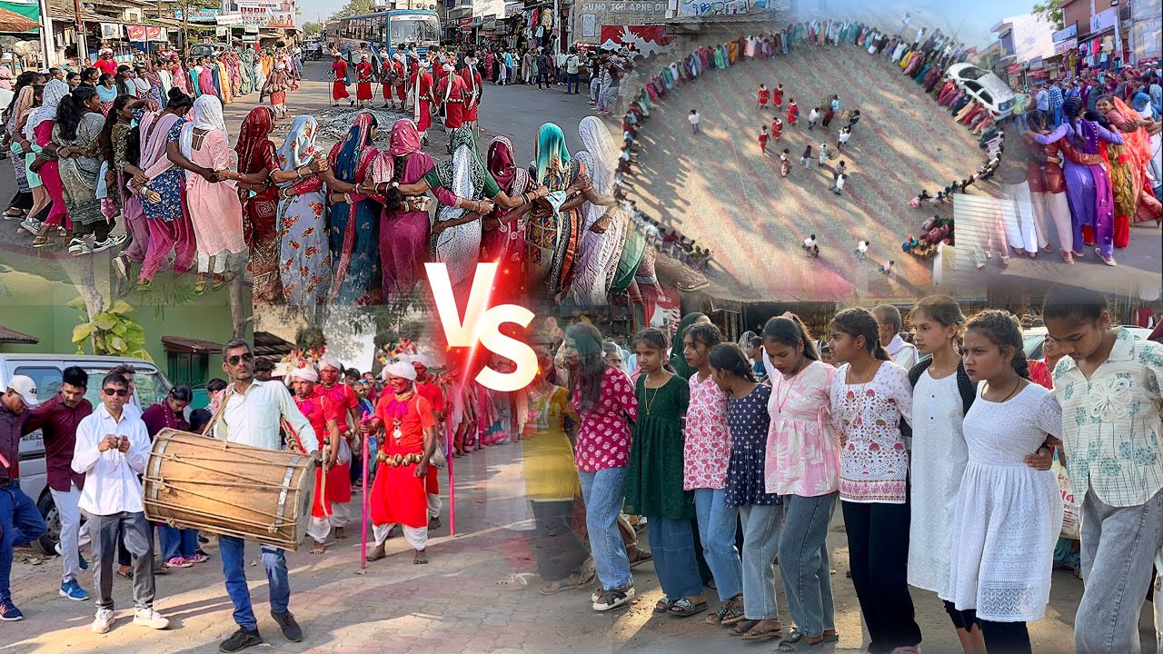 डेडियापाड़ा में घनखेतर और बंगला फलिया वालो की गेर, Holi celebration, dance