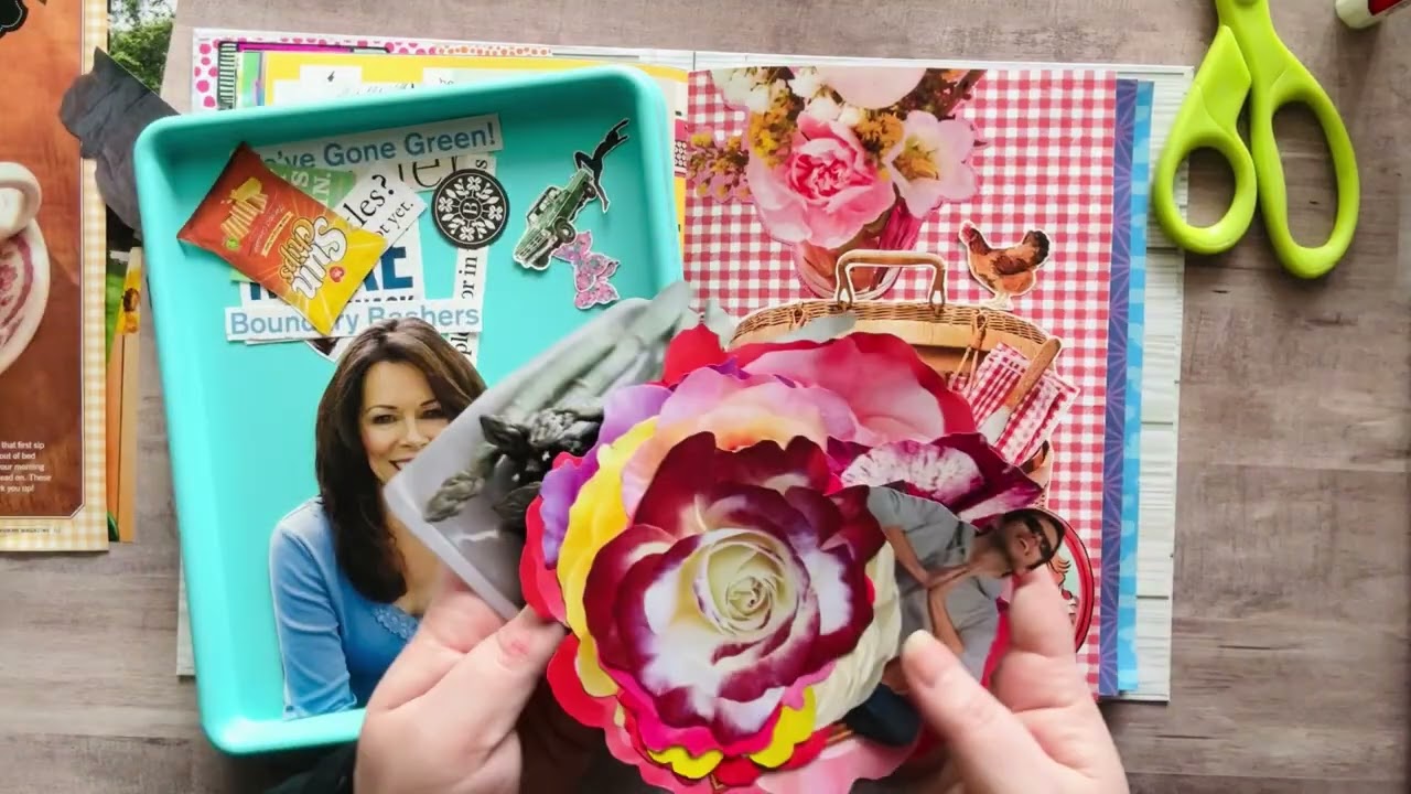 Коллаж из журнала в моем клеевом блокноте ❤️ • Операция «Завершить клеевой блокнот»!