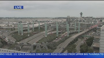 Lanes Closed At LAX As Automated People Mover Construction Begins