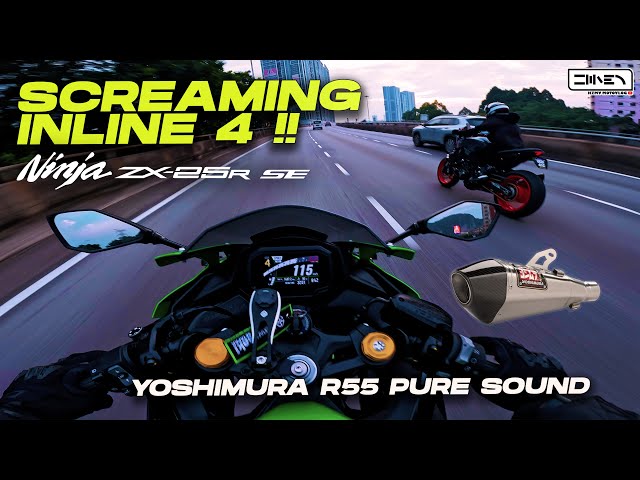 FINALLY THE BIKE SING, LOUDLY! Kawasaki ZX-25R SE 2023  Pure Sound + Yoshimura R55 | Malaysia [4K] class=