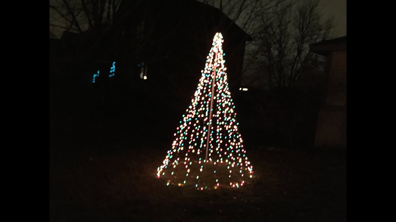 How to Make a Christmas Tree out of Christmas Lights - YouTube