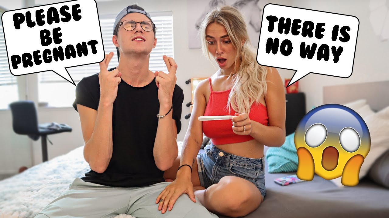 TAKING PREGNANCY TEST ON CAMERA! *CUTEST REACTION FROM FUTURE DAD*